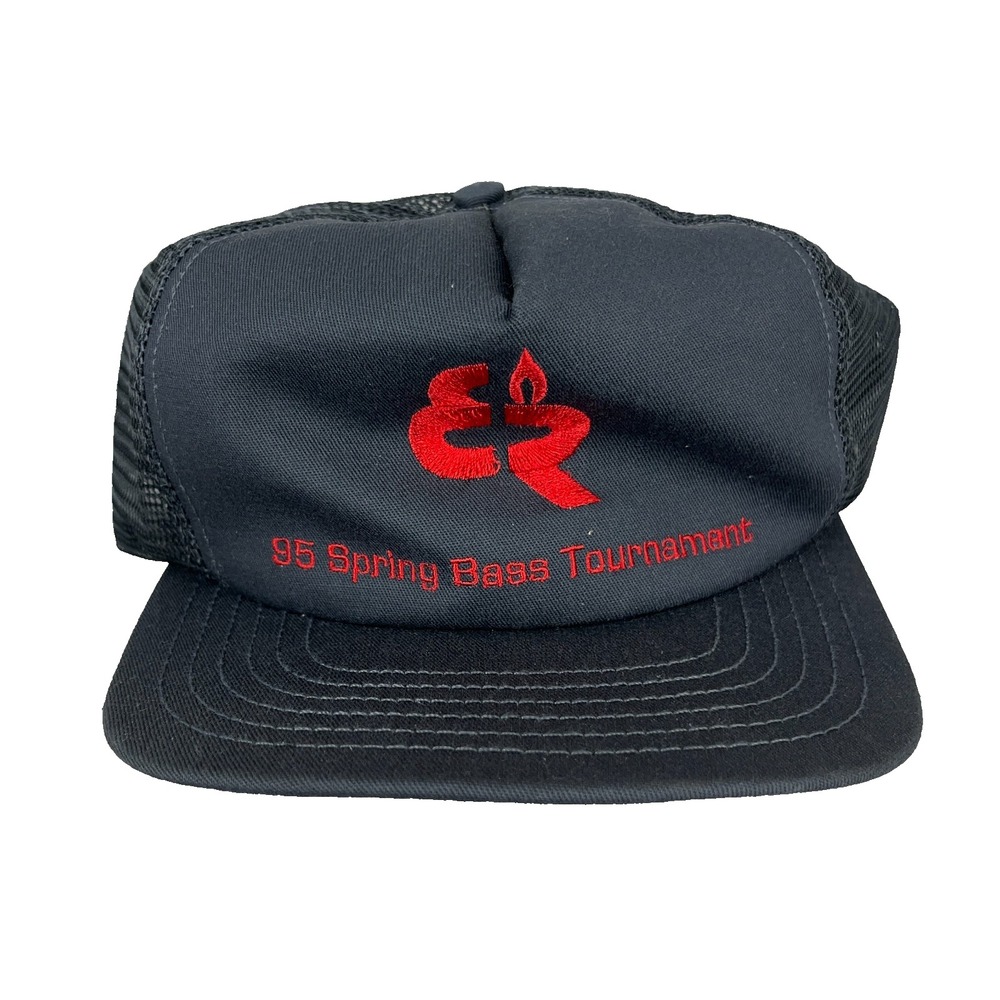 Vintage Elk Run Coal Mine Trucker Hat Cap 90s Massey Energy Made USA 1995 Gray K